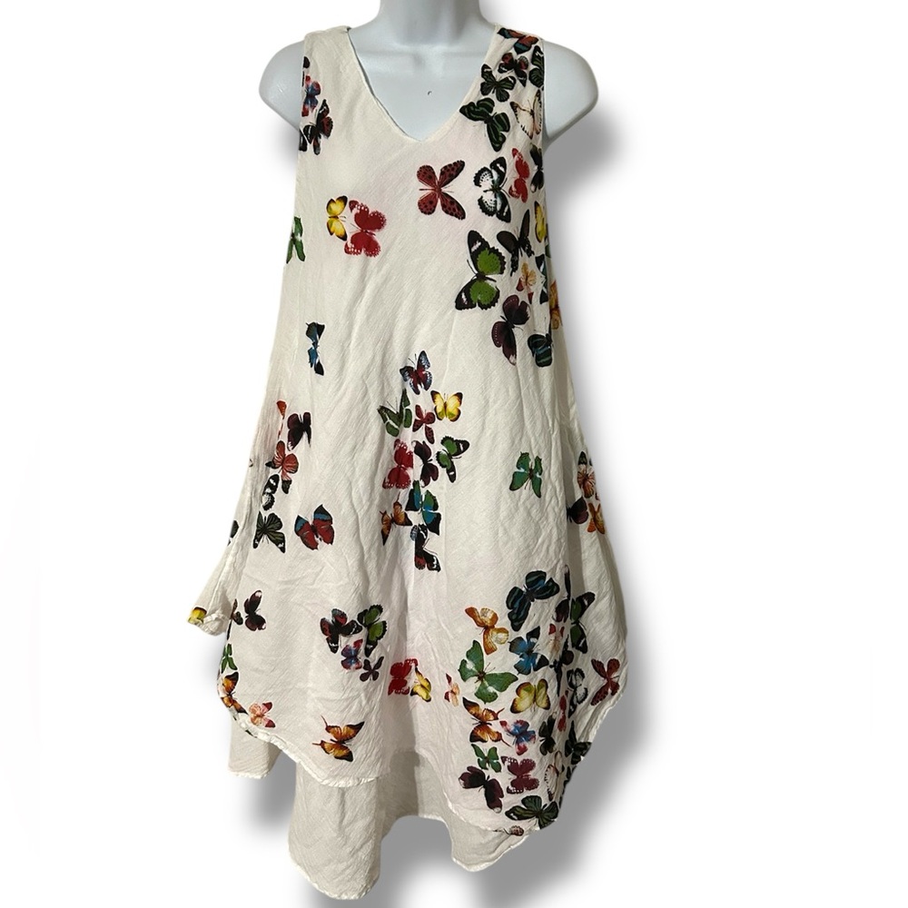 Butterfly Print Sleeveless Dress
